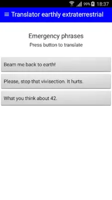 Translator Extraterrestrial android App screenshot 1