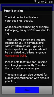 Translator Extraterrestrial android App screenshot 2